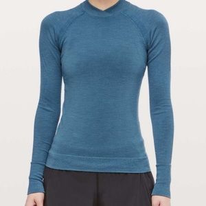 Lululemon Thermal pullover petrol blue keep the heat long sleeve